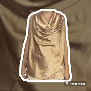 Cowl neck Charmeuse Blouse - Champagne